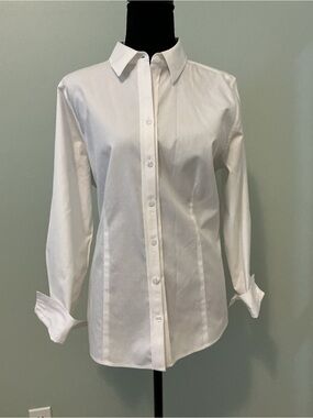Chico's White Woman’s Button-Front, No-Iron Dress Shirt.